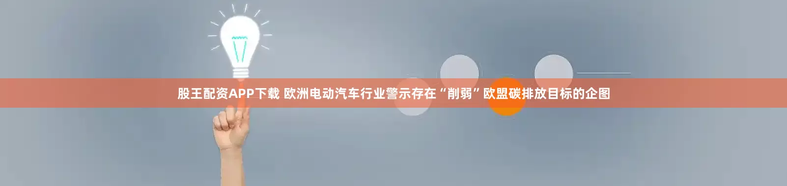 股王配资APP下载 欧洲电动汽车行业警示存在“削弱”欧盟碳排放目标的企图